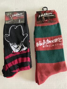 A NIGHTMARE ON ELM STREET 3 PAIR HORROR MOVIE HALLOWEEN SOCKS NEW